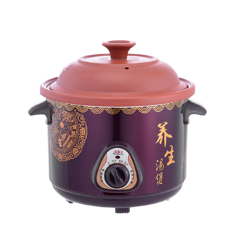Household Ceramic Electric Stew Pot Purple Clay Pot Health Pot Soup Cooking Porridge Stew Pot Multi-Functional Electric Casserole Gift Wholesale