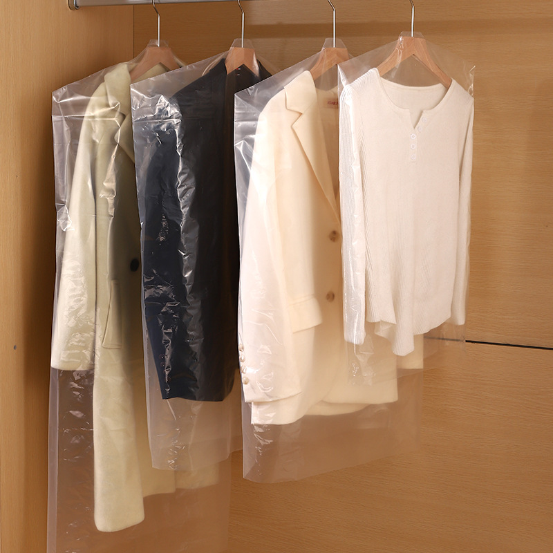 Clothes Dust Cover Coat Suit Dust Cover Transparent Plastic Dust Bag Dry Cleaner Disposable Hanging Bag
