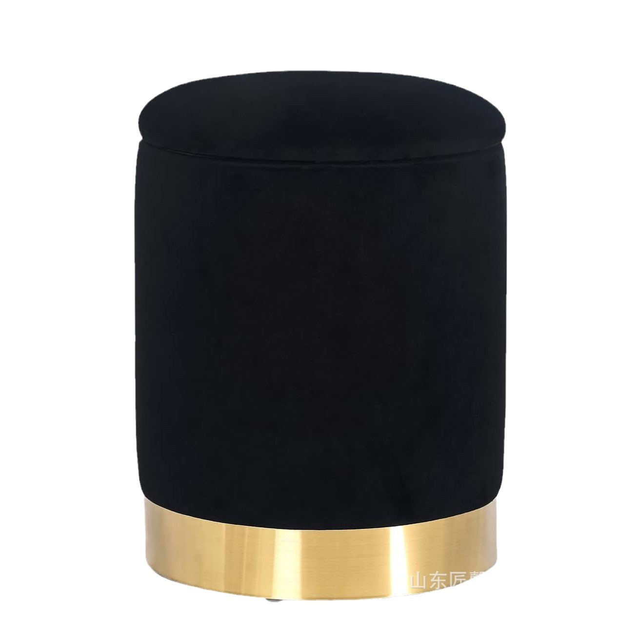 Light Luxury Round Dressing Stool, Modern Living Room Shoe-Changing Stool, Gold-Edged Household Simple Sofa Round Stool, Makeup Stool