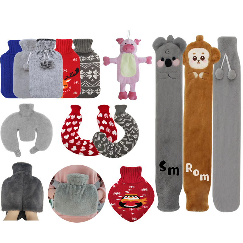 2026 Cross-Border Amazon Wholesale Large Knitted Jacquard Bs Rubber Water-Filled Hot Water Bottle Ce European Standard