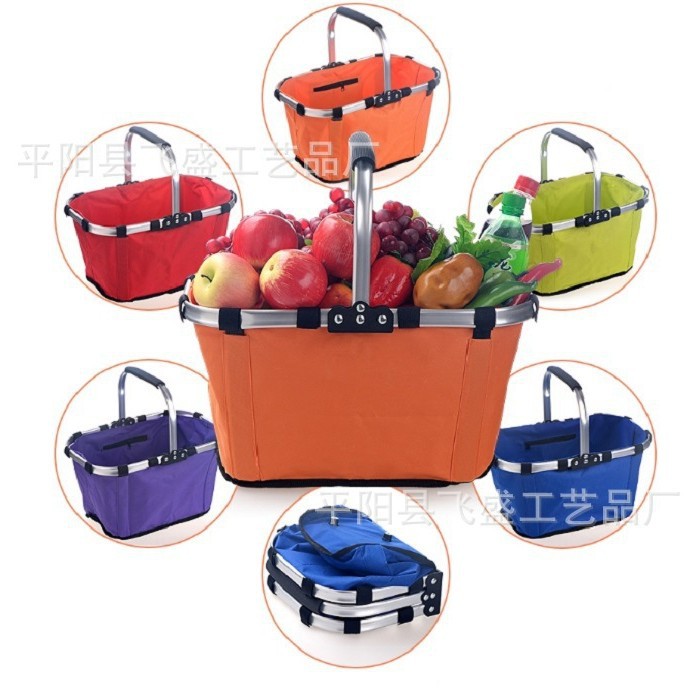 Корзина для покупок из оксфордской ткани, экологически чистая, для пикника, супермаркета