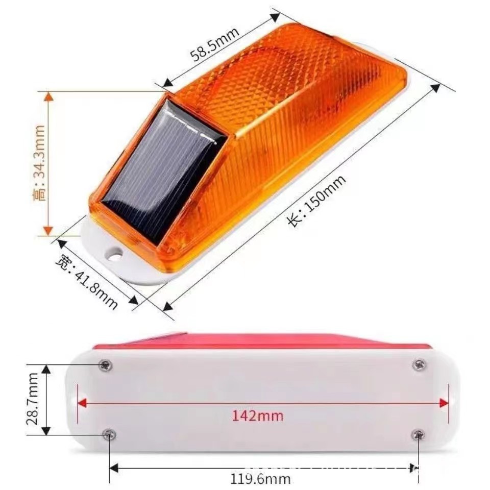 Traffic night warning flash light truck luminous guardrail obstacle light flash light solar delineator warning light