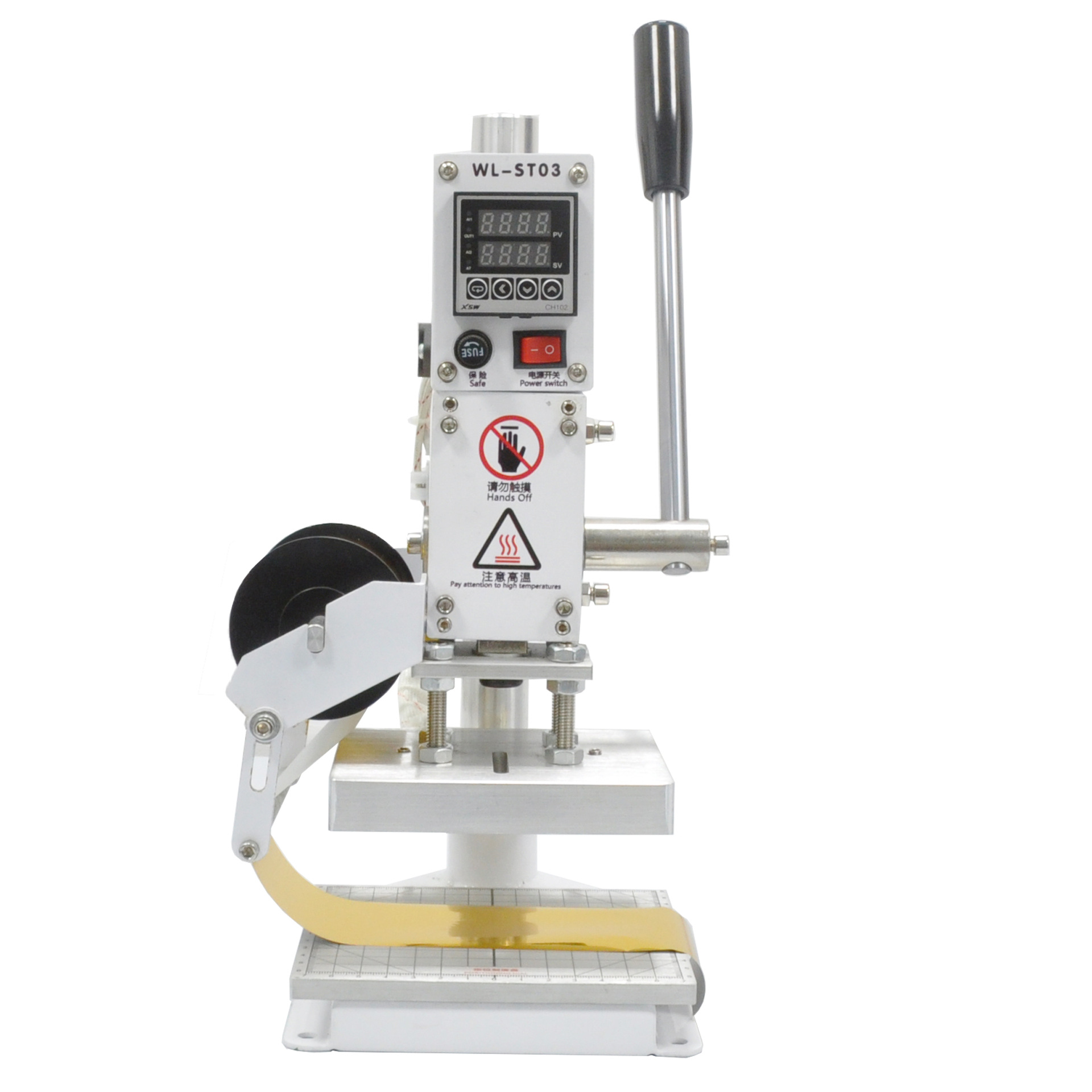 Manual hot stamping machine small blanking mark punching leather paper embossing blanking wood trademark creasing LOGO branding machine