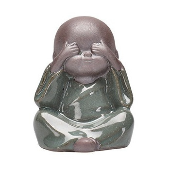 Vintage tea pet small ornaments can raise Ge kiln purple sand tea to play creative four no monk fish tank landscape aquarium rockery Basin