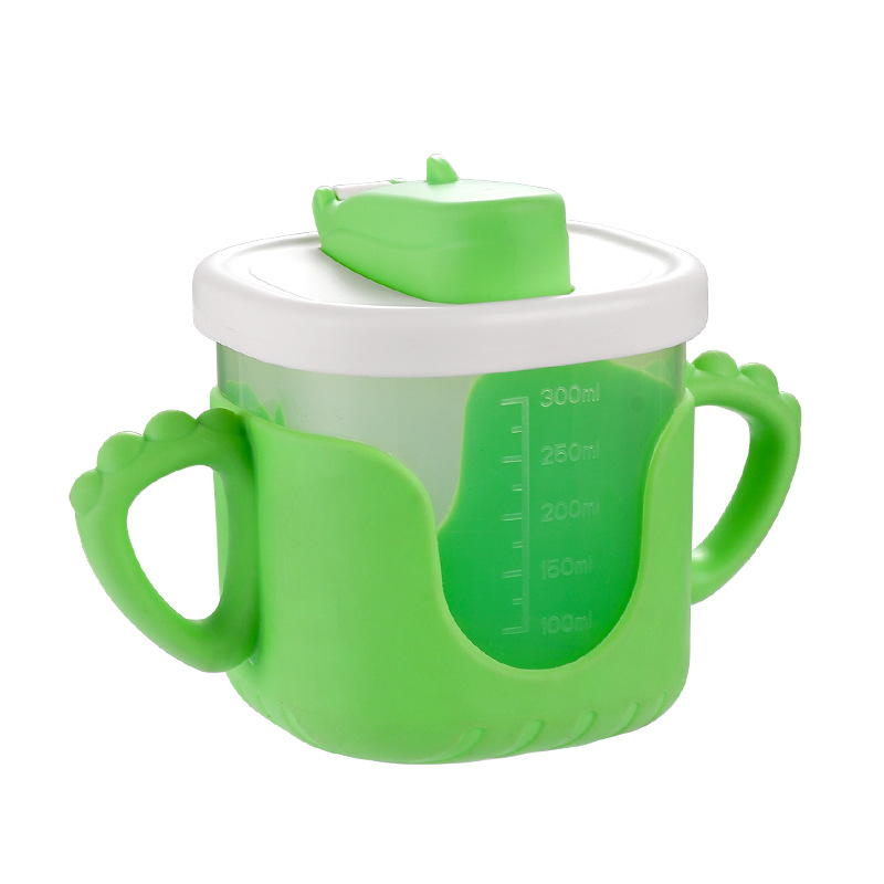 Children's Water Cup Milk Cup Household Drop-resistant Graduated Water Cup Infant Drinking Cup with Handle for Drinking Milk PP300ML