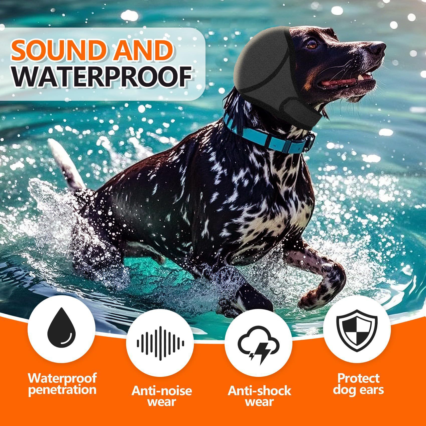 New Dog Earmuffs, Thickened and Enlarged Polyester Earmuffs, Dog Swimming Noise-Proof Hat, Warm Hooded Earmuffs