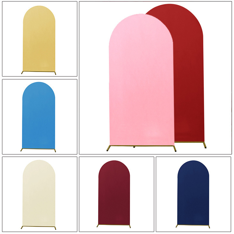 Large arch wedding background cloth high elastic birthday party background set photographic cloth semicircle background cover fabric door