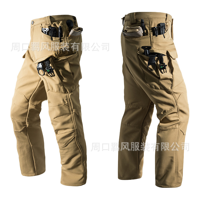 Factory direct IX7 velvet pants soft shell pants outdoor hiking pants waterproof windproof warm fleece pants