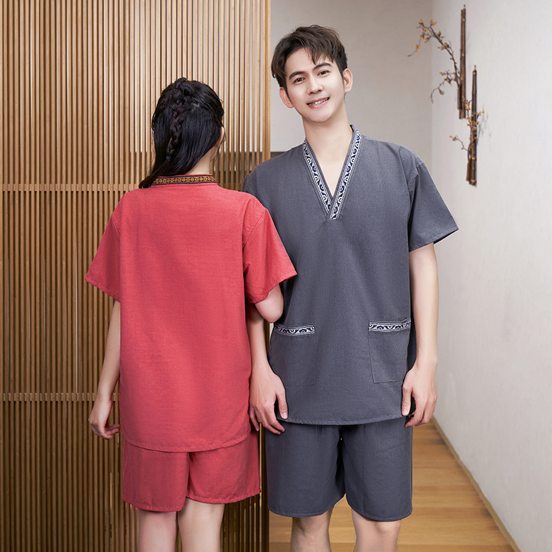 High-grade sweat steaming Gongma women's moxibustion massage sauna men's foot bath hotel bathrobe physiotherapy wholesale