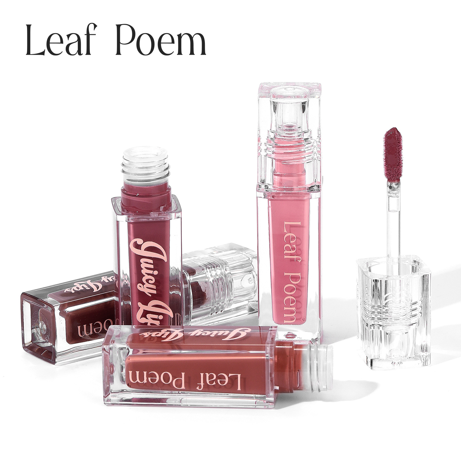 LEAF P0EM Cross-border Water Glossy Lip Gloss Mirror Lip Gloss Moisturizing Pearlescent Fine Glitter Lip Glaze