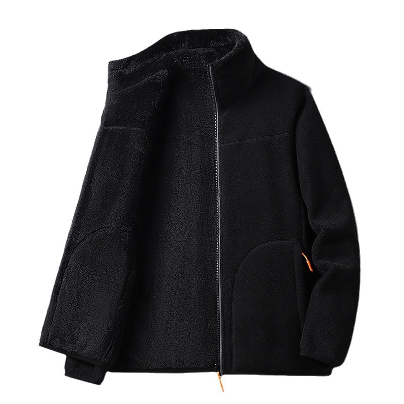 Couple's Double-sided Wear Coral Fleece Fleece Coat for Men and Women's Winter Cotton-padded Coat Warm Inner and Outer Wear Coat Top