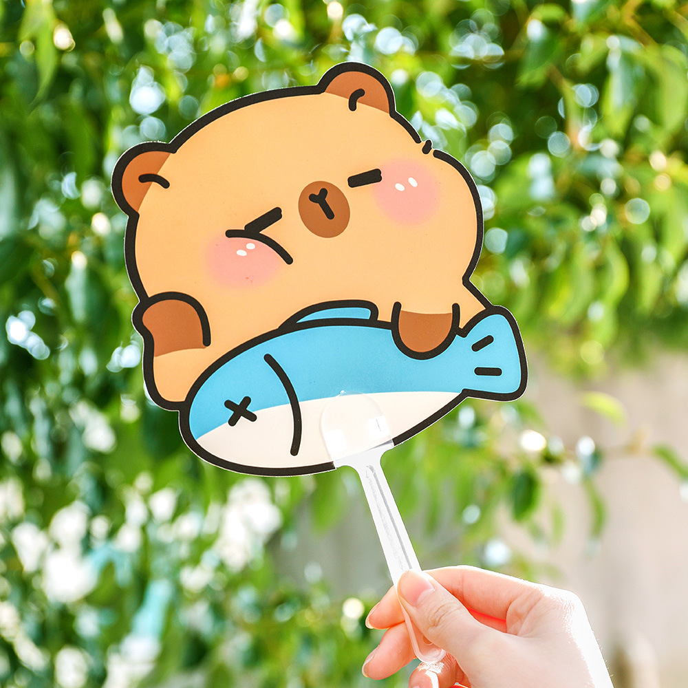 Capibala Shapes Fan Summer Cartoon Capybara Hand-held Small Fan Cute Push Small Gift Children's Fan