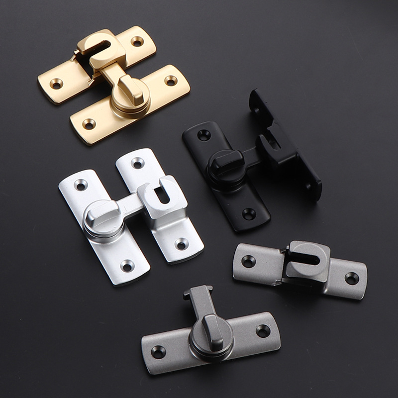Hotel Bathroom Door and Window Thickeneded Lock Without Punching Aluminum Alloy Door Solid Easy Closing Anti-Theft Lock