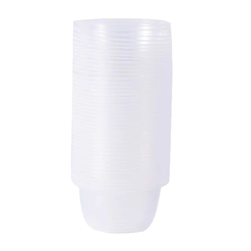 Disposable Bowl Blister Bowl Household Ice Powder Bowl with Lid Lunch Box Plastic Packaging Tableware Round Soup Bowl Commercial Tableware