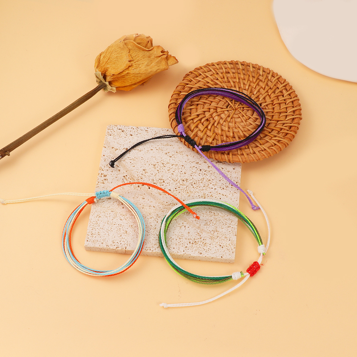Jewelry colorful wax thread hand-woven couple friendship bracelet suit cross-border exclusive