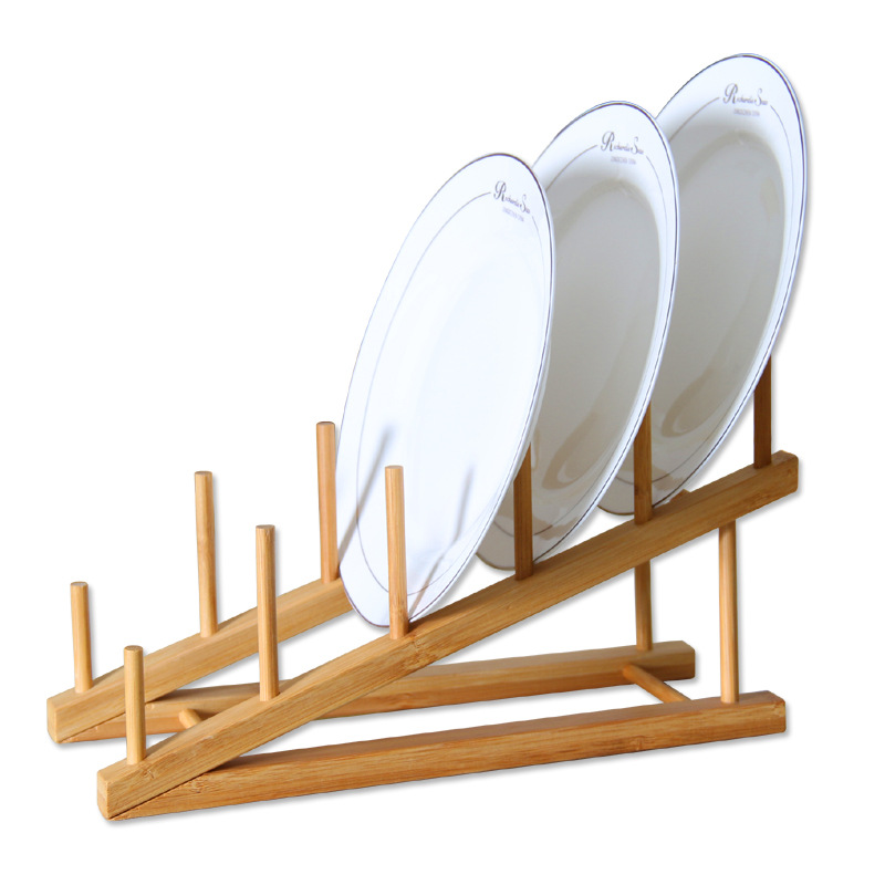 Bamboo Kitchen Utensils Drain Rack Wine Tea Cup Bookshelf Bamboo Dishware Storage Rack Manufacturer Spot Wholesale