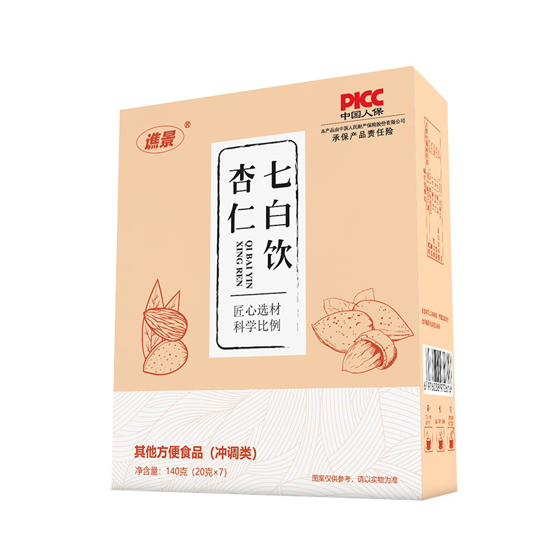 Almond seven white drink breakfast instant brewing yam almond Fuling powder 20g * 7 pack factory direct wholesale generation