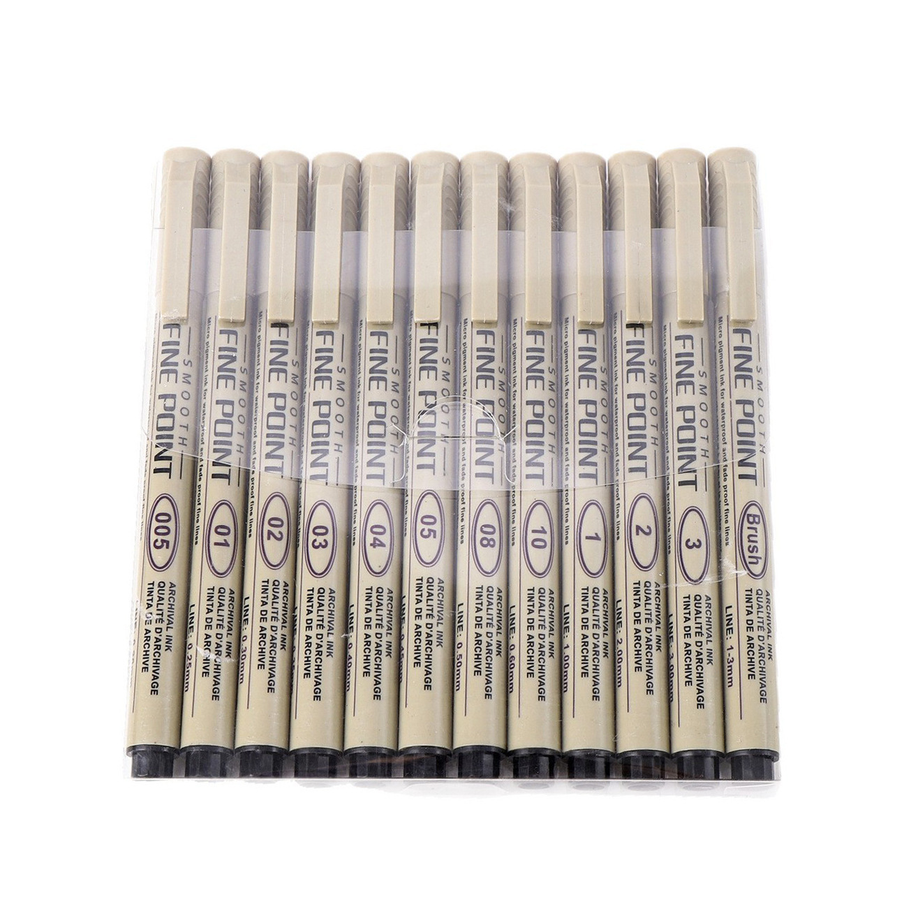 Wholesale Art Needle Tube Hook Line Pen Black Drawing Pen 12 Specifications Set Anime Hand-Painted Non-Fading Hook Line Pen