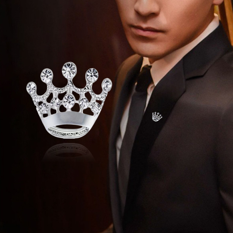 Европейские и американские модные аксессуары, персонализированная брошь с короной, винтажная, креативная, для мужчин