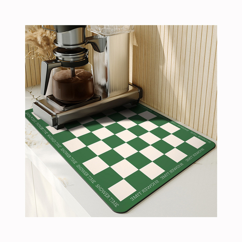 A Simple Tableware Drain Mat Kitchen Countertop Water-Absorbent Quick-Drying Coaster Durable Easy-Care Insulated Diatom Mud Placemat