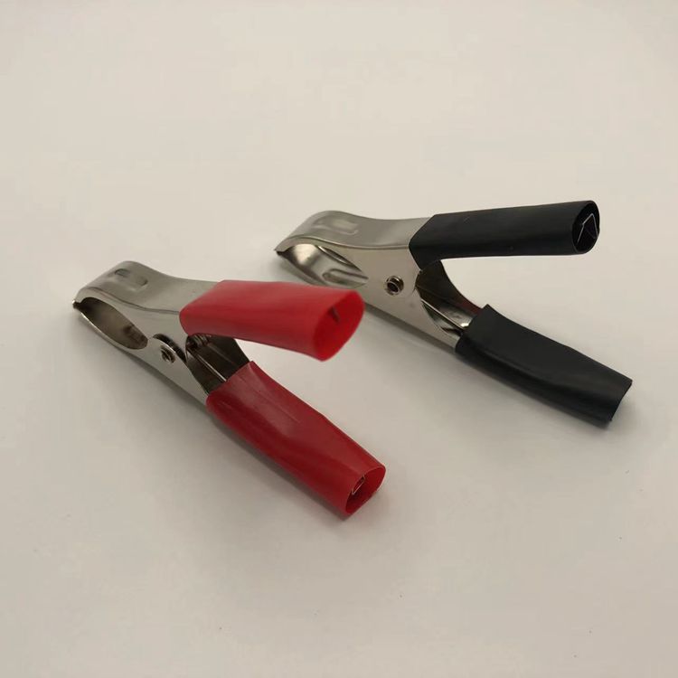 Factory direct nickel-plated iron red and black 30A alligator clip battery charging clip test clip 70mm alligator clip wholesale