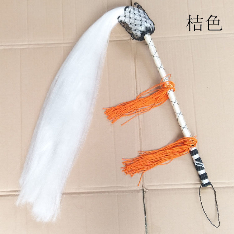 Tai Chi Dusting Imitation Ponytail Floating Dust Real Ponytail Buddha Dust Tai Chi Sweeping Rope Prop Supplies Dusting Prop