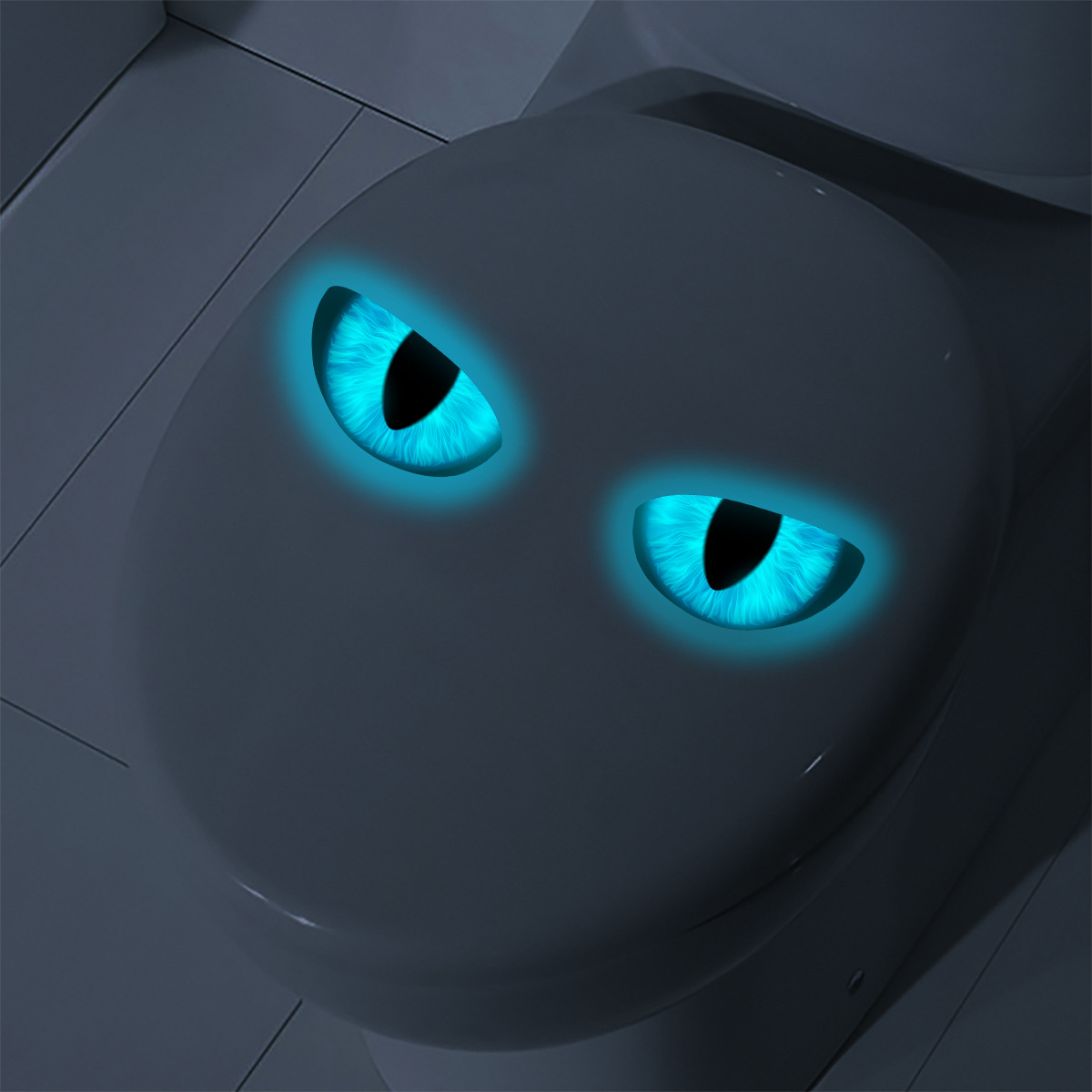 ACCYG013 Creative Luminous Blue Green Eyes Bathroom Toilet Sticker Home Wall Waterproof Wall Sticker