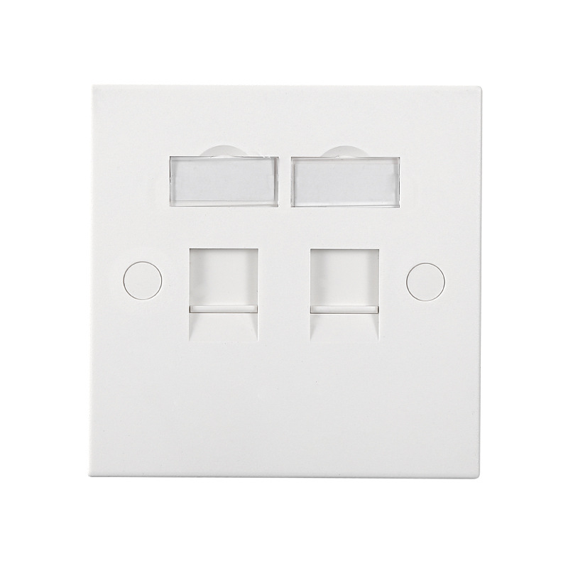 European-Style British Single/Double Port Network Panel Information Rj45 Telephone Voice Module Matching Combination Single/Double Panel