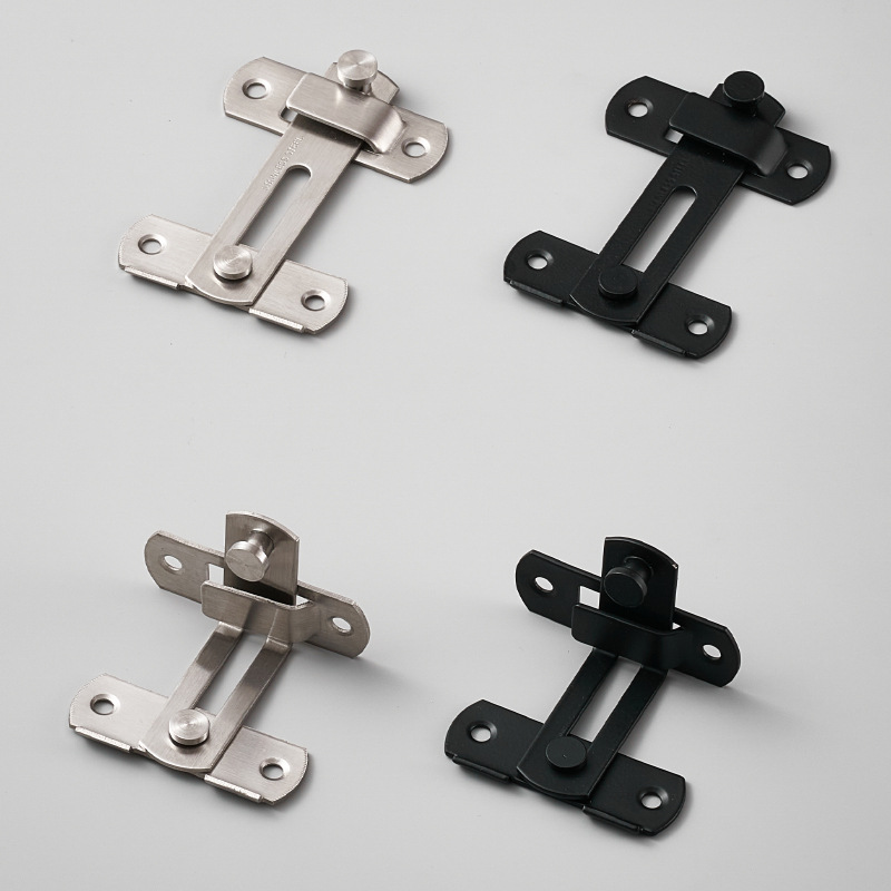 Stainless steel door buckle latch anti-theft sliding door latch buckle barn door pet cage door lock 90 degree right angle mini latch