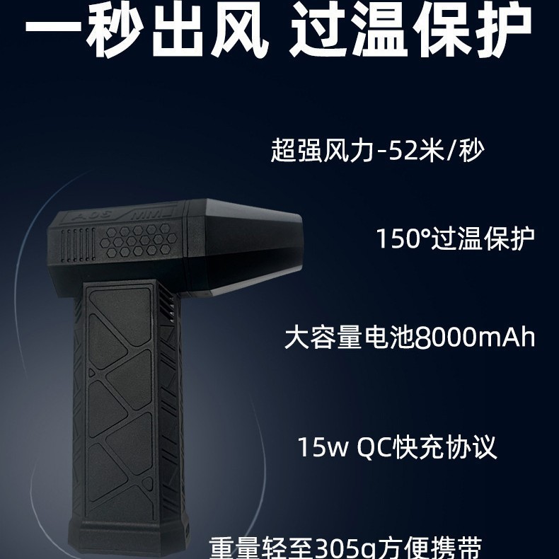 Hot-Selling Cross-Border Wholesale Trending Influencer Violent Ducted Hair Dryer Turbo Fan High-Speed Brushless Motor Fan