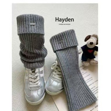 Trendy Autumn and Winter Warm Versatile Slouch Socks for Women, New Solid Color Knitted Socks for Girls, Korean Style