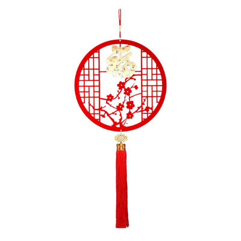 2026 Wooden New Year Decorations 3D Hanging Ornaments Spring Festival Door Stickers Chinese Knot Decorations New Year's Day Fortune Character New Year Hanging Decorations