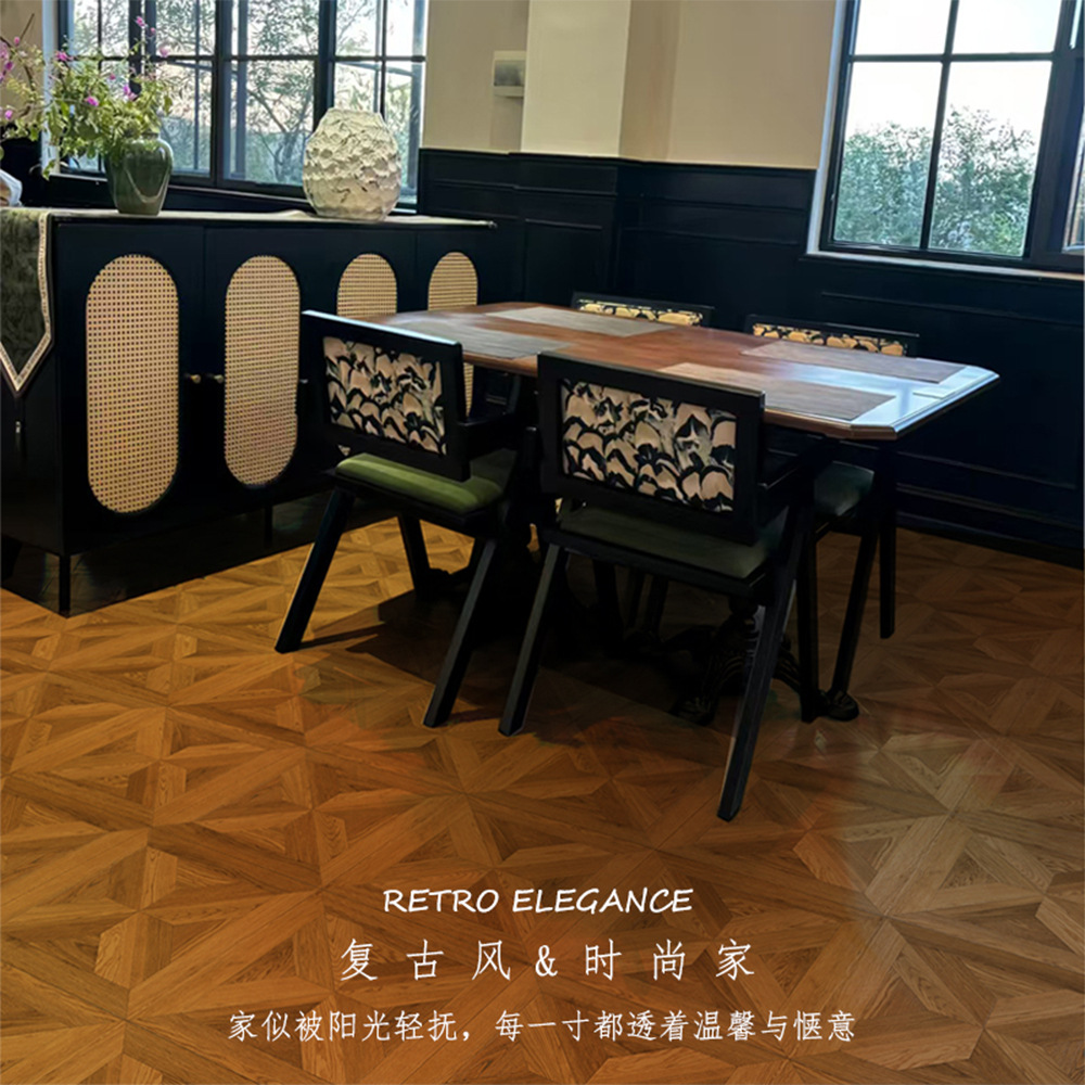 Personalized Environmentally Friendly Household Wear-Resistant Dance Studio Parquet Manufacturer Direct Sales European Retro 12mm Laminate Wood Flooring