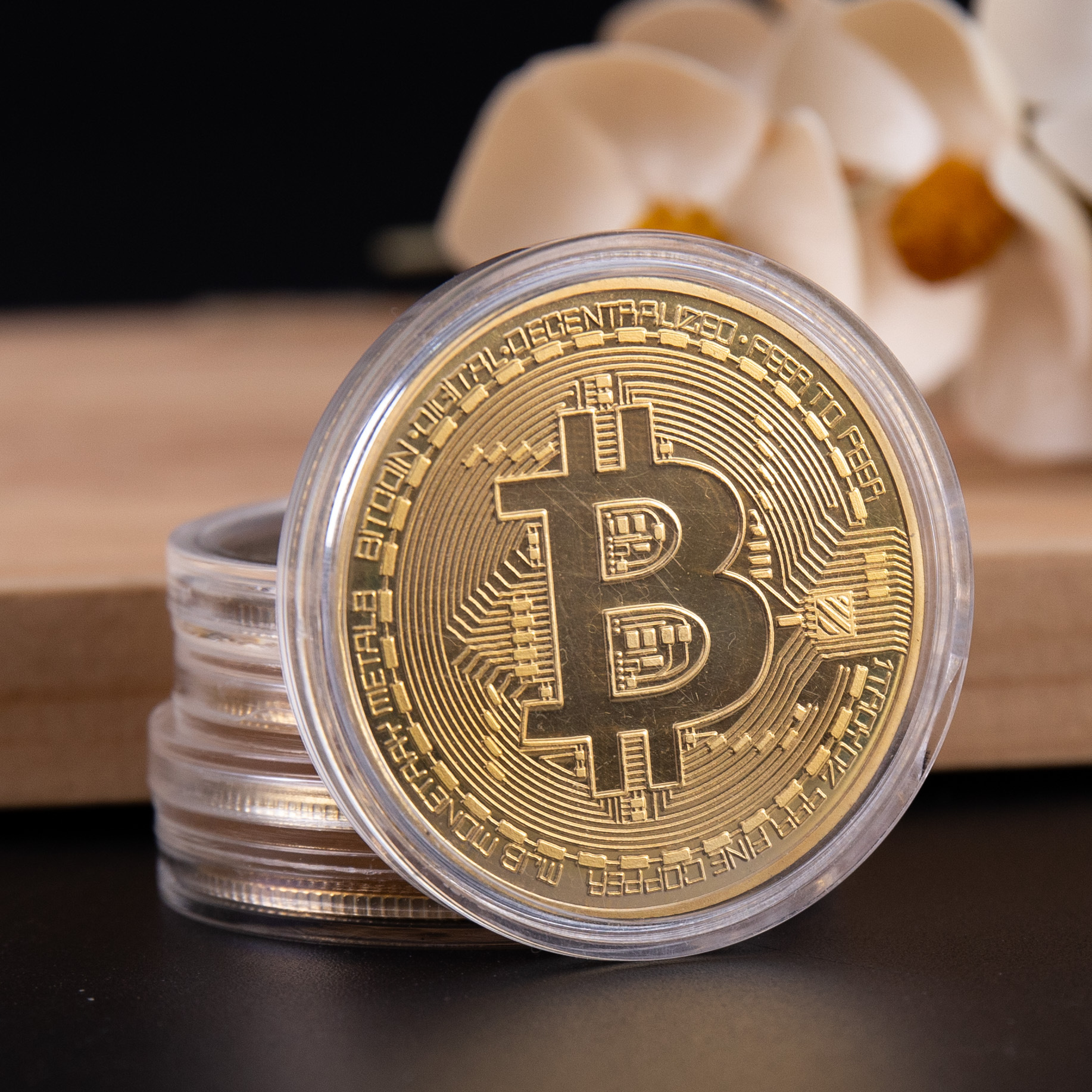Bitcoin Gold and Silver Commemorative Coin Customized Metal Decision Coin Good Luck Coin Virtual Coin Cross-Border Trade