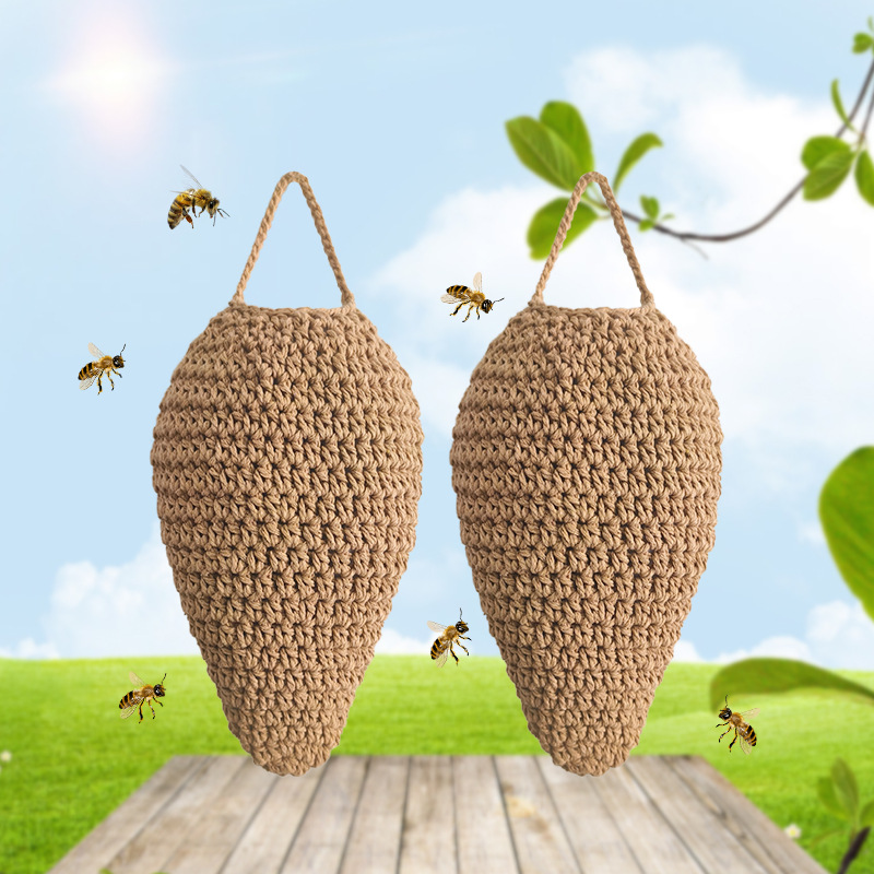 Crochet Honeycomb Net Pocket Strawberry-Shaped Storage Net Pocket New Wall Storage Pocket Bohemian Hanging Basket Net Storage Pocket