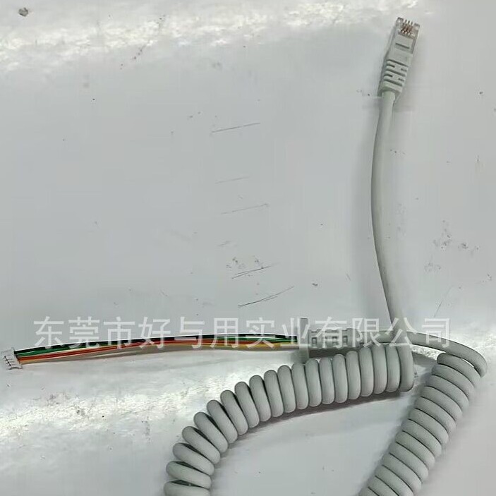 Factory Direct Sales Manufacturing 4-Core Fetal Heart Rate Meter Elastic Connection Line White Gold-Plated Crystal Head Molding Pure Copper Conductor