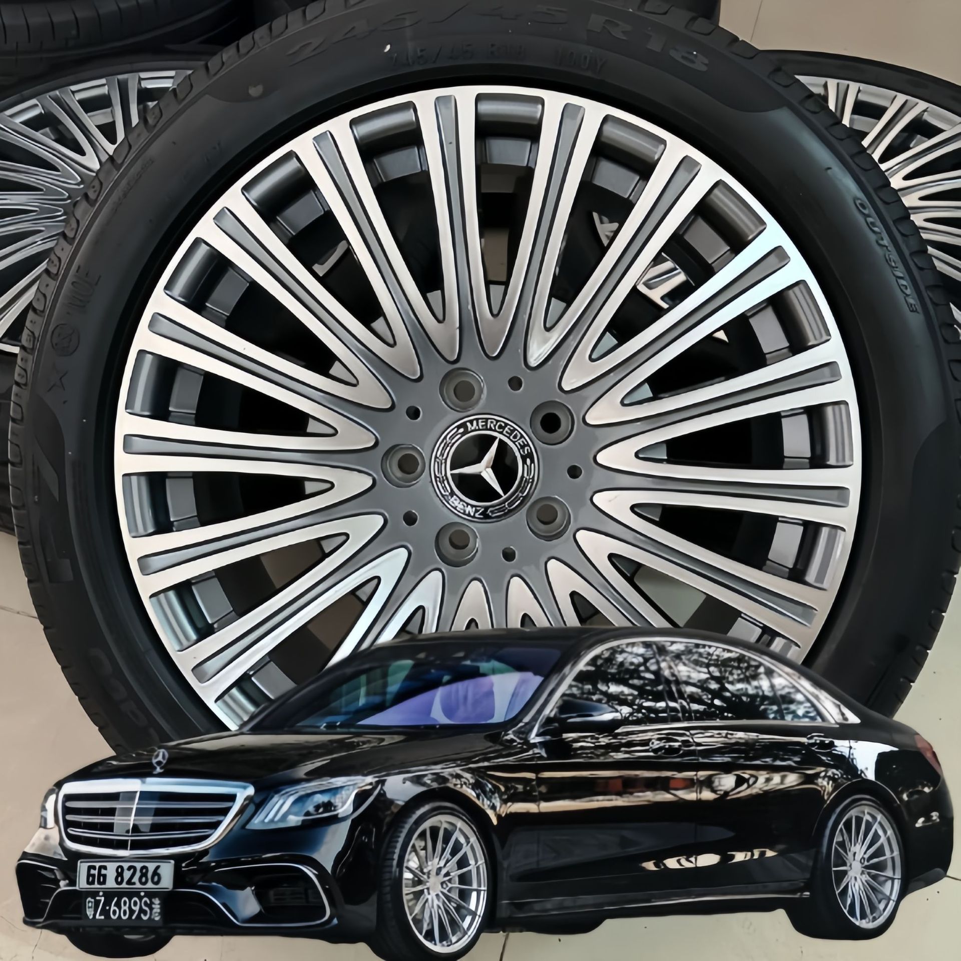 Suitable for Mercedes-Benz wheel hub cover 75mm Mercedes-Benz full-car modified wheel hub cover black silver wheat center cover