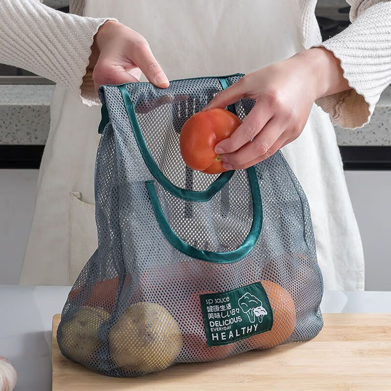 Portable Wall-Mounted Hanging Bag Kitchen Multi-Functional Fruit and Vegetable Storage Mesh Bag Onion Ginger Storage Bag Manufacturer Wholesale