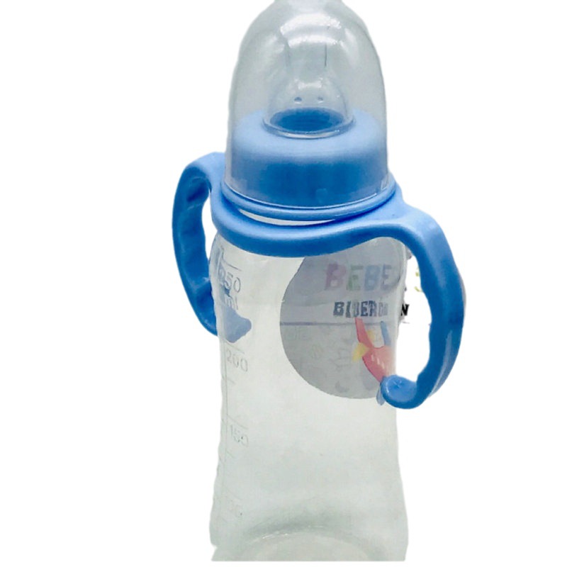 Factory pp with handle label mouth bottle 240ml 250MLPP plastic bottle baby supplies wholesale