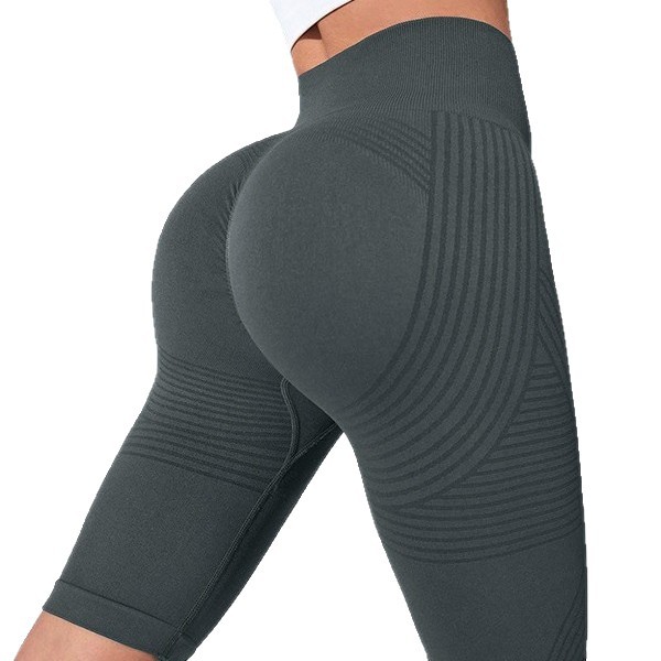 European and American Hot-Selling High-Waisted Butt-Lifting Yoga Pants, Waist-Cinching Peach Butt Shorts, Tight-Fitting Anti-Exposure Slimming Seamless Fitness Pants