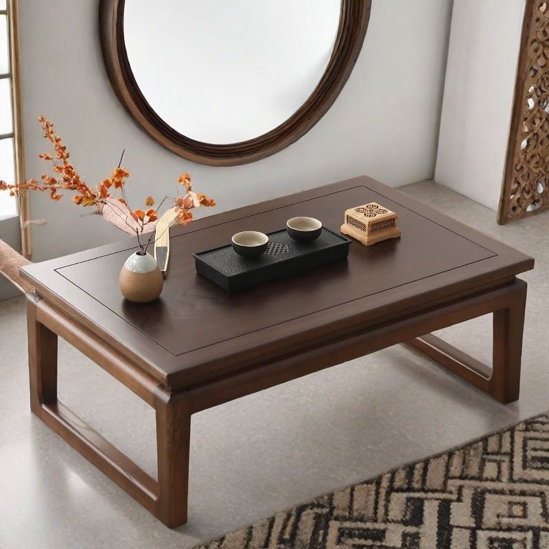 Кофейный стол татами, маленький стол, вяз, китайский зен-чайный стол, стол из массива дерева, китайский учебный стол, балконный низкий стол