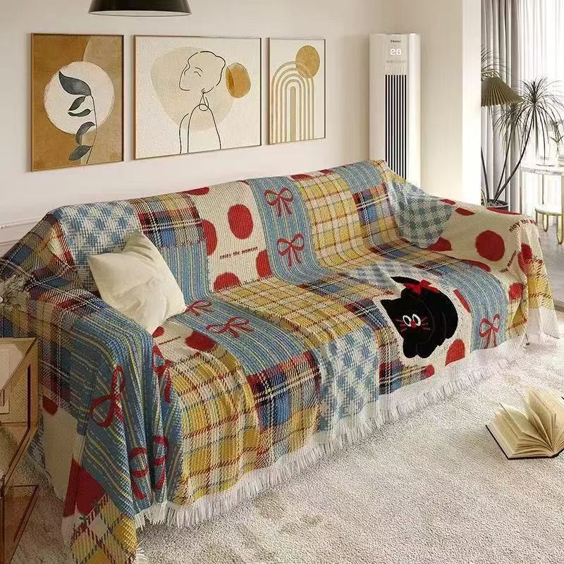 Cartoon New Sofa Cute Cover Cloth Universal Sofa Cushion One-Piece Full Cover Cover Dust-Proof Blanket Anti-Slip All Year Round