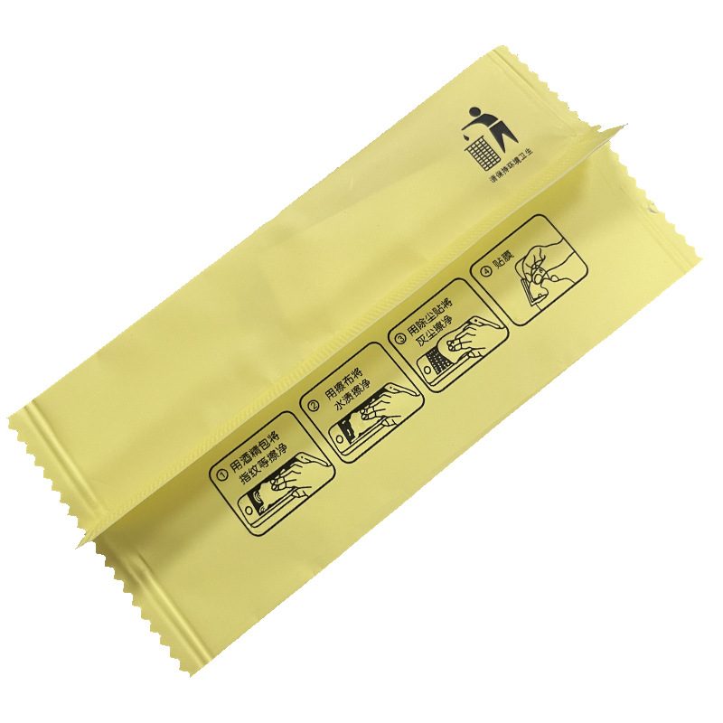 Factory wholesale alcohol bag mobile phone screen cleaning set film auxiliary tool kit dry and wet bag cloth dust removal sticker