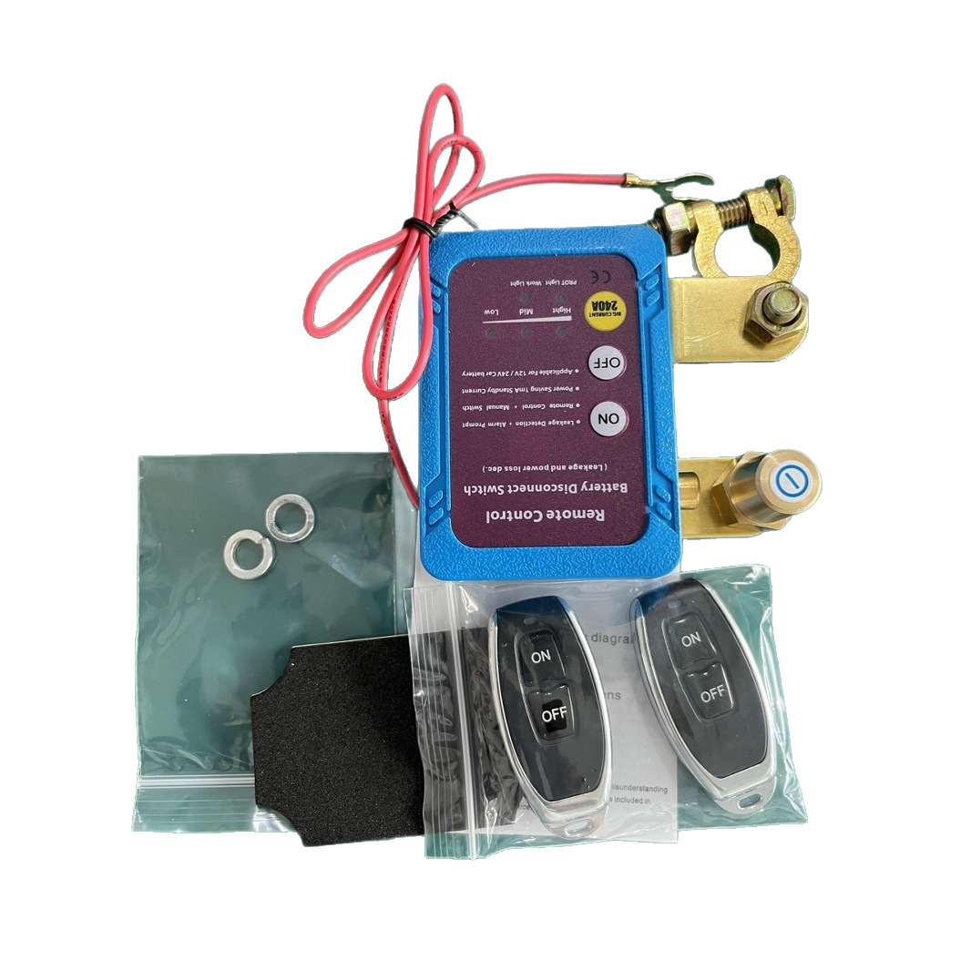 Car Battery Negative Terminal Disconnect Switch 12V24V Anti-Drain and Leakage Protection Remote Control Smart Device Disconnect Switch Copper Head