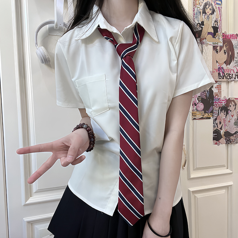 Tr Fabric Jk Shirt Basic Women's Long-Sleeve Short-Sleeve Shirt Sweet Inner Wear School Supply Women's Japanese College Style Top