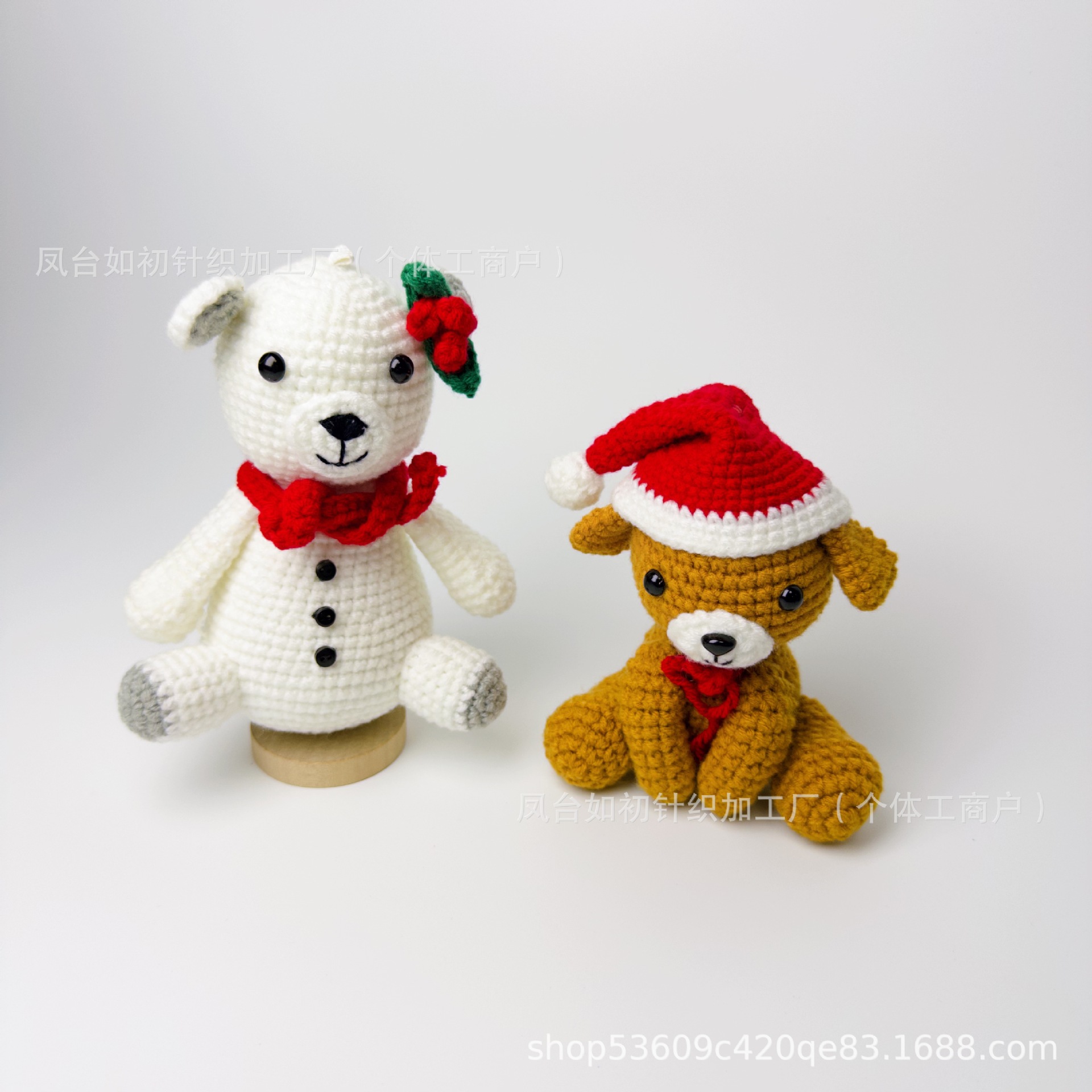 Популярные готовые изделия ручной работы Вязаные игрушки из шерсти Рождественский медведь Собака Акула Саламандра Попугай