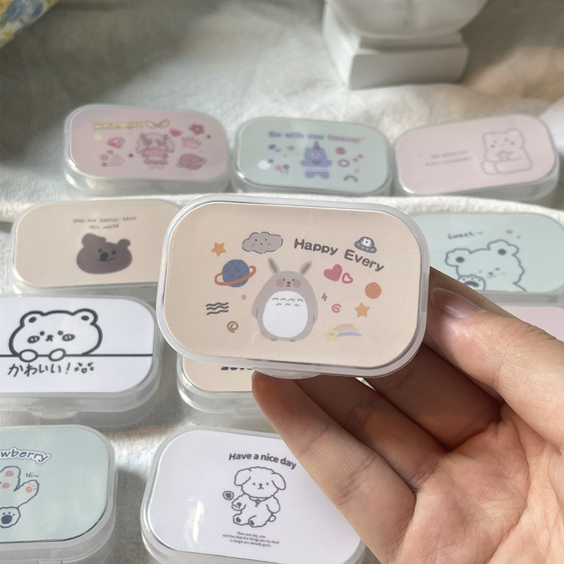 Like Fish Ins with Mirror Cute Portable Contact Lens Case Contact Lens Companion Box Care Box/Kj276 Simple Box