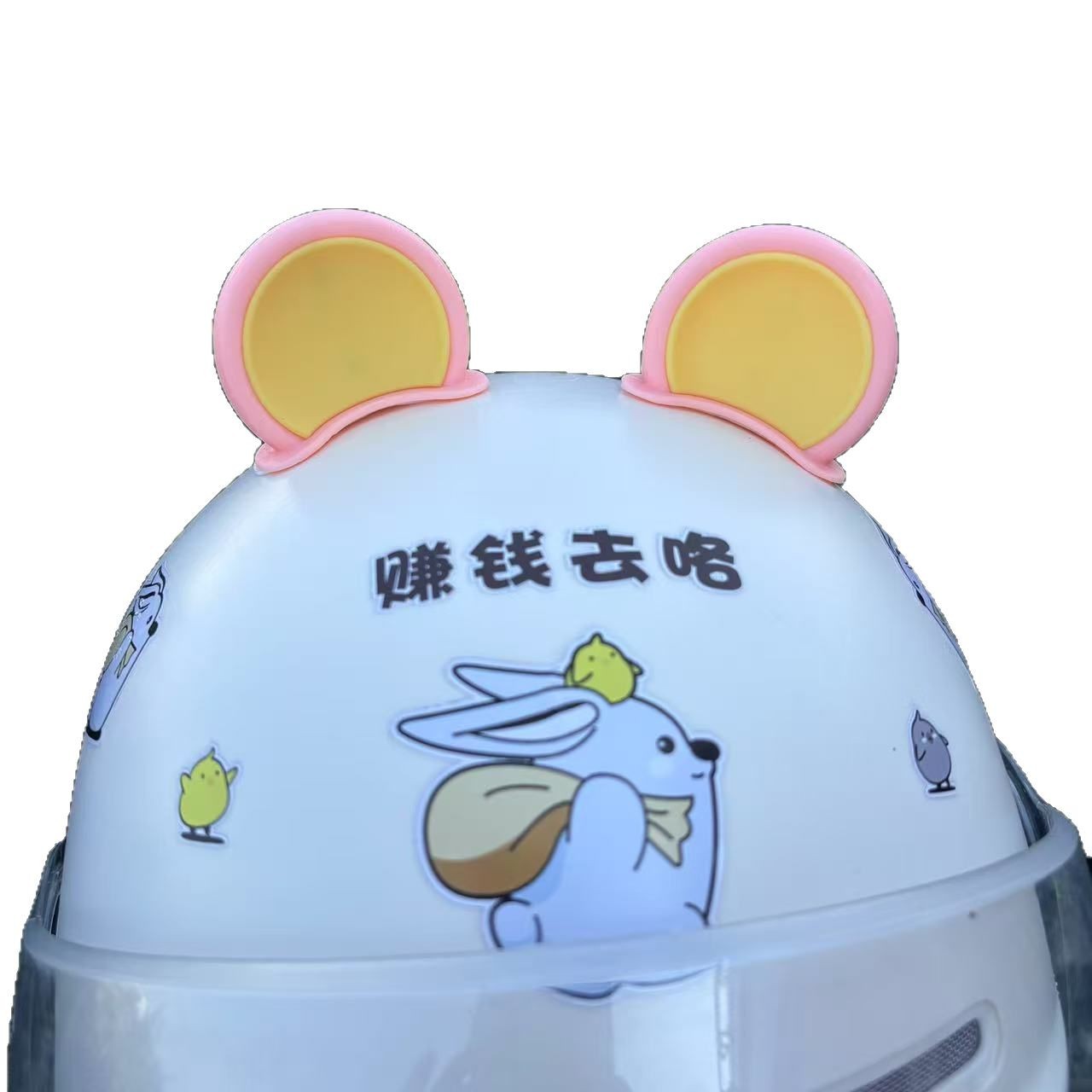Electric car helmet decorations cute bear ears motorcycle decoration modified accessories cat ears casual stickers car stickers
