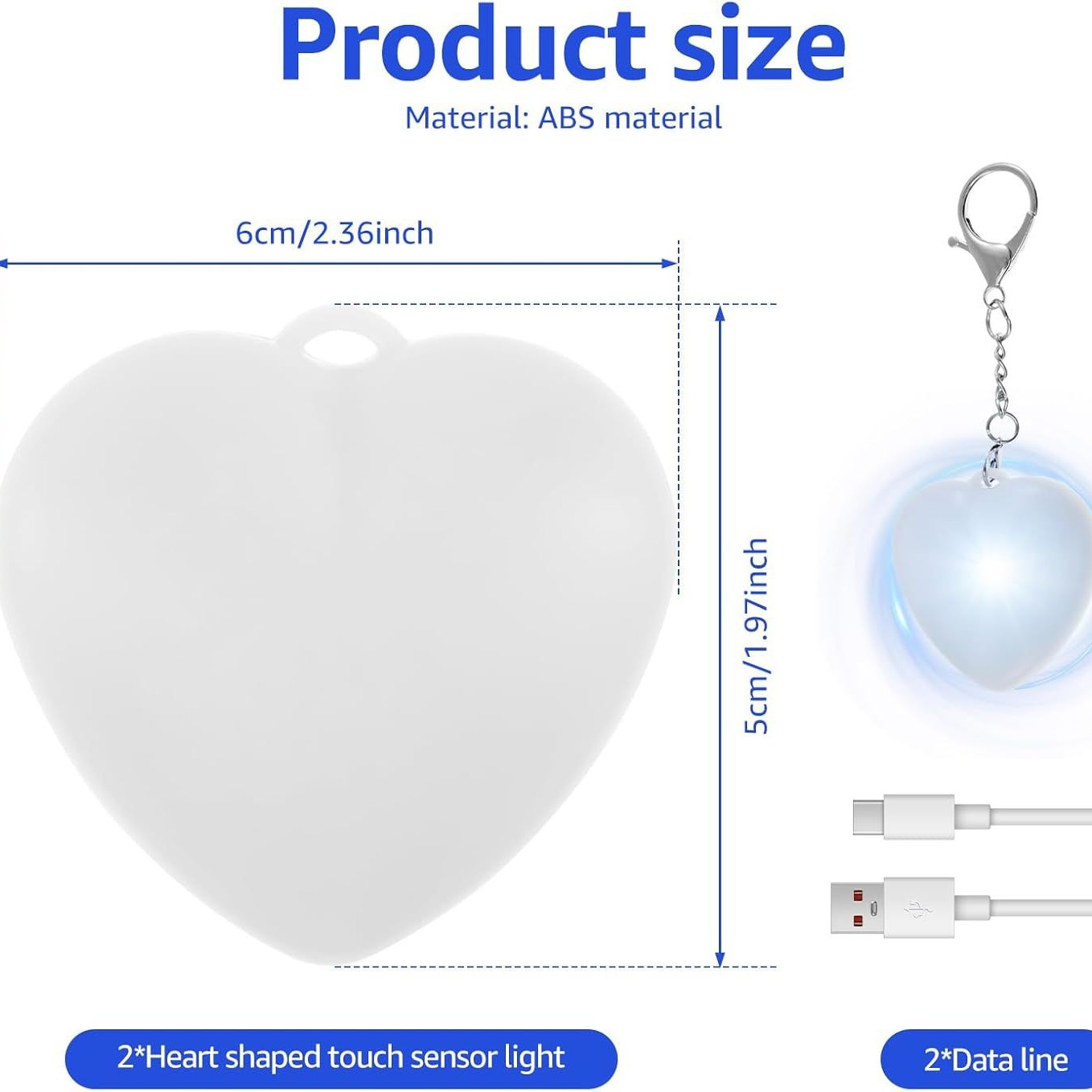 Cross-Border Popular Bottom-Of-The-Box Factory Price Excellent Bag Pendant Keychain Touch-Type Lighting Backpack Heart-Shaped Night Light
