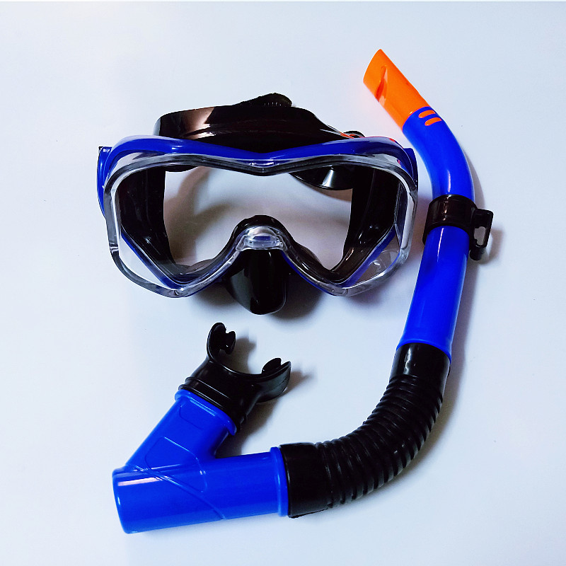 Foreign Trade New Cross-Mirror Large Frame Pc Diving Goggles Semi-Dry Snorkel Set Swimming Snorkeling Frog Goggles Swimming Equipment